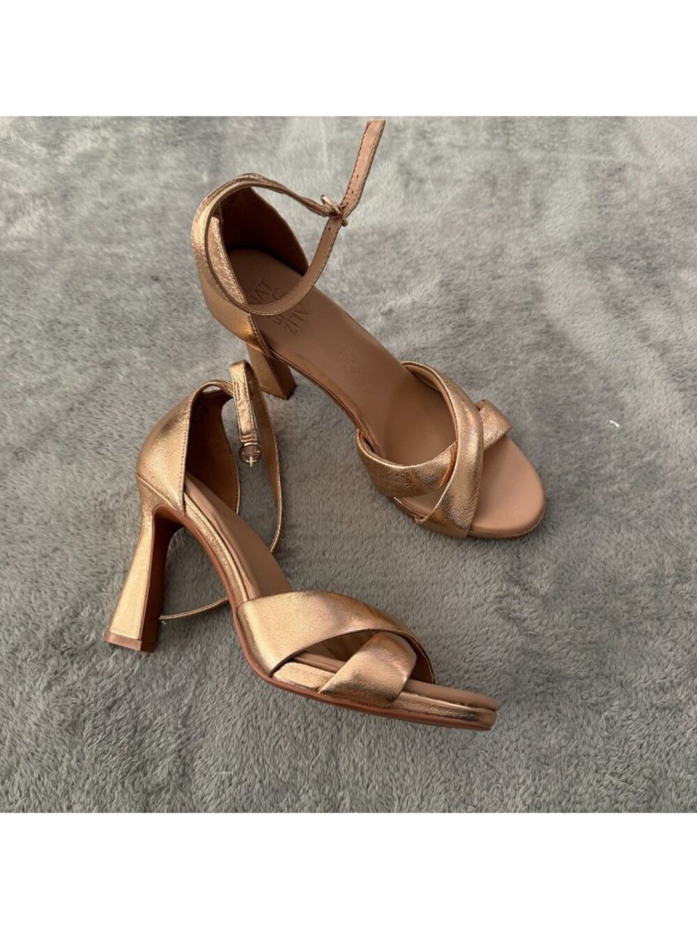 Naturalizer Lizbeth Rose Gold Ankle Strap Heels Leather 8.5 Shoes